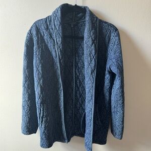 Lucky brand quilted open front sweater